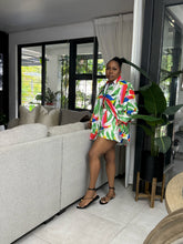 Load image into Gallery viewer, Abstract Floral “Zanzibar” Long Sleeve Short Set