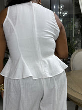 Load image into Gallery viewer, Turkish Peplum Top - White