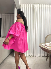 Load image into Gallery viewer, Valentino Pink “ZIMBABWE” Oversized Puff Sleeved Dress