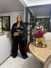 Load image into Gallery viewer, St. Barts Edition Ruffle Set - Black Crushed Satin