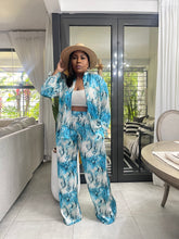 Load image into Gallery viewer, Blue Leopard Print “ISLANDER” Pant Set