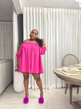 Load image into Gallery viewer, Valentino Pink “ZIMBABWE” Oversized Puff Sleeved Dress
