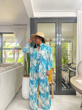 Load image into Gallery viewer, Blue Leopard Print “ISLANDER” Pant Set