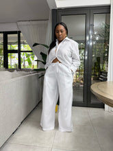 Load image into Gallery viewer, Barbuda Linen-Like Pant Set (White)