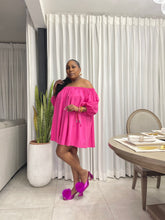 Load image into Gallery viewer, Valentino Pink “ZIMBABWE” Oversized Puff Sleeved Dress