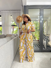 Load image into Gallery viewer, Tropical Leaf “Journey” Chiffon Pant Set