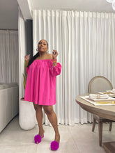 Load image into Gallery viewer, Valentino Pink “ZIMBABWE” Oversized Puff Sleeved Dress