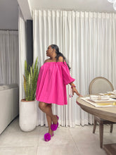 Load image into Gallery viewer, Valentino Pink “ZIMBABWE” Oversized Puff Sleeved Dress