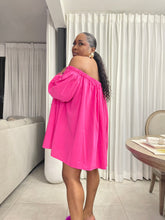 Load image into Gallery viewer, Valentino Pink “ZIMBABWE” Oversized Puff Sleeved Dress
