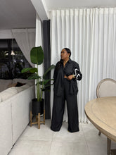 Load image into Gallery viewer, Barbuda Linen-Like Pant Set (Black)