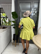 Load image into Gallery viewer, Green Mykonos Pop Over Mini Dress