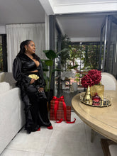 Load image into Gallery viewer, St. Barts Edition Ruffle Set - Black Crushed Satin