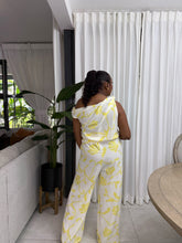 Load image into Gallery viewer, Soft Yellow “Nevis” Knotted Shoulder Pant Set