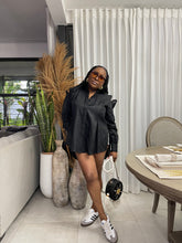 Load image into Gallery viewer, Black 100% Linen Bali Peekaboo Shirt