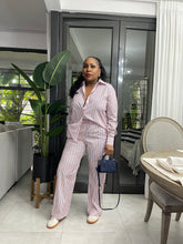 Load image into Gallery viewer, Pink Pin-Striped Cape Cod Cotton Pant Set