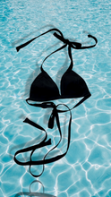 Load image into Gallery viewer, Maui Black Linen Bikini Top