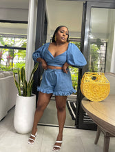 Load image into Gallery viewer, Blue Denim Atlantis Wrap Top