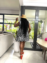 Load image into Gallery viewer, Black/White Cheetah Portland Sleeveless Dress