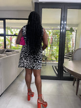 Load image into Gallery viewer, Black/White Cheetah Portland Sleeveless Dress