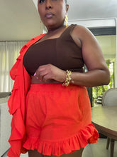 Load image into Gallery viewer, Orange Tahiti Ruffled Shorts