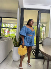 Load image into Gallery viewer, Blue Denim Punta Cana Frill Shorts