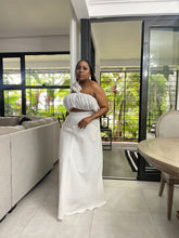 Load image into Gallery viewer, White Linen Fiji Bias Cut Maxi Skirt