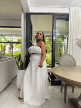 Load image into Gallery viewer, White Linen Fiji Bias Cut Maxi Skirt