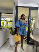 Load image into Gallery viewer, Blue Denim Punta Cana Frill Shorts