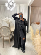 Load image into Gallery viewer, Black Luxury Satin Maxi “ISLANDER” Dress