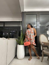 Load image into Gallery viewer, Limited Edition Peach “Floral Blooms” Portland Sleeveless Dress