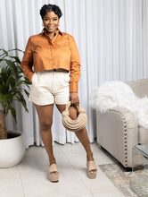Load image into Gallery viewer, Rust MILAN Cropped Oxford Top