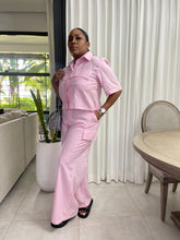 Load image into Gallery viewer, Pink Libya Linen Tailored Cargo Pant