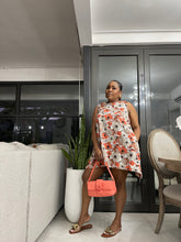 Load image into Gallery viewer, Limited Edition Peach “Floral Blooms” Portland Sleeveless Dress