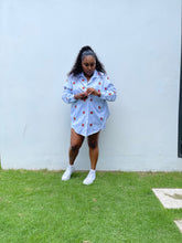 Load image into Gallery viewer, Baby Blue Pin Striped “Nassau” Short Set