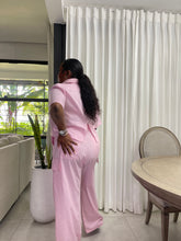 Load image into Gallery viewer, Pink Linen Libya Cropped Cargo Shirt