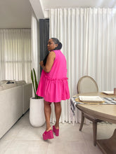 Load image into Gallery viewer, Pink Frill Waist Sleeve Dress