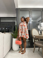Load image into Gallery viewer, Limited Edition Peach “Floral Blooms” Portland Sleeveless Dress