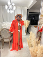Load image into Gallery viewer, Orange “Morocco” Chiffon Kimono