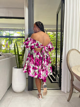 Load image into Gallery viewer, LIMITED EDITION Savannah Floral Magenta Tie Back Dress
