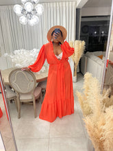 Load image into Gallery viewer, Orange “Morocco” Chiffon Kimono