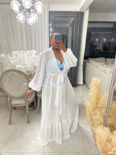 Load image into Gallery viewer, White “Morocco” Chiffon Kimono