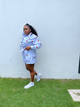 Load image into Gallery viewer, Baby Blue Pin Striped “Nassau” Short Set