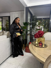 Load image into Gallery viewer, St. Barts Edition Ruffle Set - Black Crushed Satin
