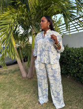 Load image into Gallery viewer, Amalfi Blue Lagoon Floral Pant Set
