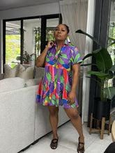 Load image into Gallery viewer, Abstract &quot;Santorini 2” Mini Dress
