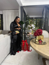 Load image into Gallery viewer, St. Barts Edition Ruffle Set - Black Crushed Satin
