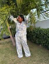 Load image into Gallery viewer, Amalfi Blue Lagoon Floral Pant Set
