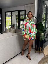 Load image into Gallery viewer, Abstract Floral “Zanzibar” Long Sleeve Short Set
