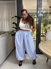 Load image into Gallery viewer, Turkish Balloon Pants- Blue/ White Stripe

