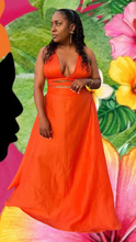 Load image into Gallery viewer, Maui Orange Linen Bikini Top
